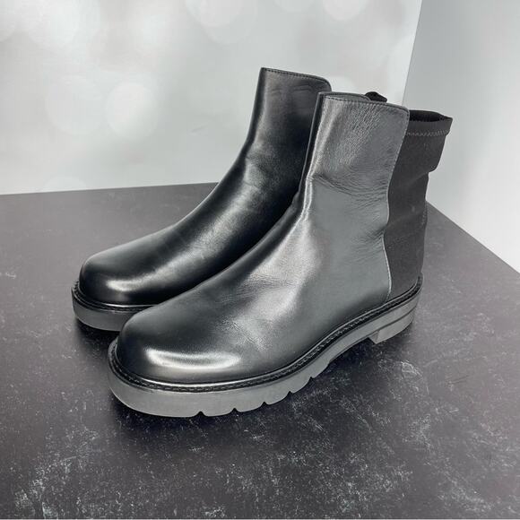 Stuart Weitzman 5050 Lift Bootie Black Nappa Leather Women’s Sz 8 - Picture 2 of 10